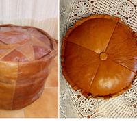 Pouf, cuscino e altro in vera pelle vintage, usati