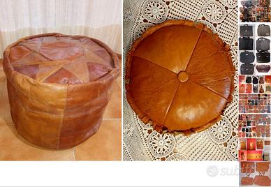 Pouf, cuscino e altro in vera pelle vintage, usati