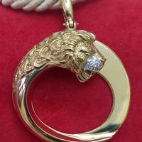 ciondolo leone in argento 925 placcato oro 18 kt 