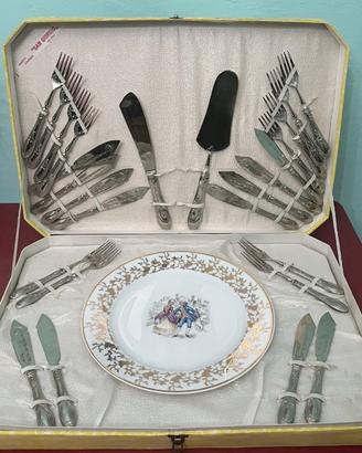 Elegante servizio da dolce vintage per 12 persone