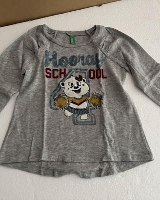 Maglia maniche lunghe grigia Benetton bambina 1ann