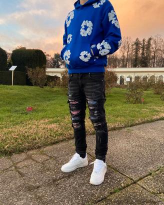 Jeans uomo neri slim fit destroyed – taglia 30US