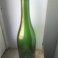Coppia bottiglie in vetro verde vintage 