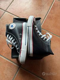 Converse All Star alte in pelle nere
