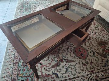 Tavolino classico 3 cassetti colore noce nazionale