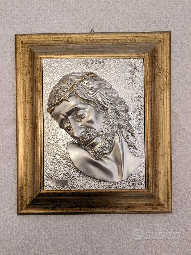 Ciondolo Croce Latina Con Gesu Cristo In ARGENTO 925 Galvanica Rodio - Foto 3