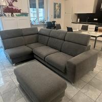 Divano Poltronesofà grigio in tessuto