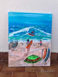 Dipinto su tela - "Giornata al mare"