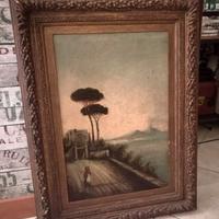 Quadro veduta Vesuvio dalla Mergellina