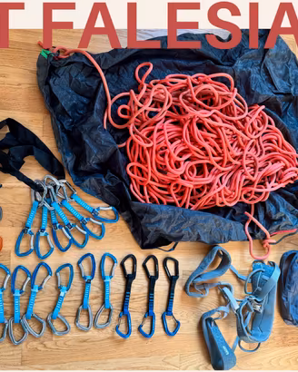 Kit Arrampicata Corda 80m Beal GriGri Rinvii Casco