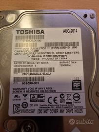 N. 2 Hard Disk HD Toshiba 1.0 TB SATA