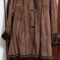 Cappotto Invernale Donna In Lana E Pelo Di Coniglio – Tweed Con Cintura, Made In Italy, Taglia 44