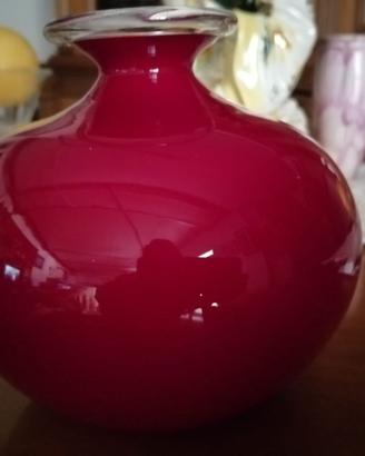 Vaso murano di venini in opaline rosso