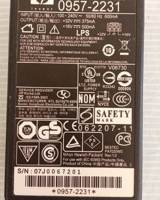 Alimentatore HP 0957-2231 originale