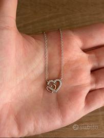 Collana stroili cuori argento 925