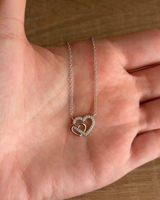 Collana stroili cuori argento 925