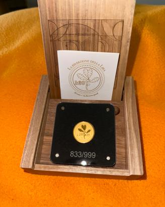 Italia 20 Euro 2025 ORO 999.9% 1/4 Oncia “Quercia”