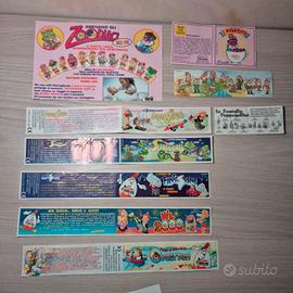 cartine di varie sorprese kinder, milka, bauli '90
