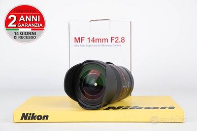 Samyang 14mm f2.8 MF Nikon Z USATO GARANTITO PER D