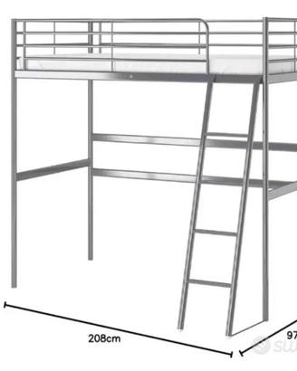 Letto soppasvarta Ikea con materasso nuovo