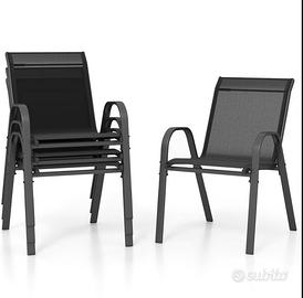 Set 4 sedie da giardino