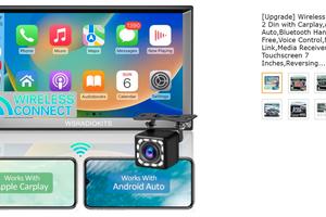 Wireless Autoradio 2 Din con Carplay HD Touch 7"