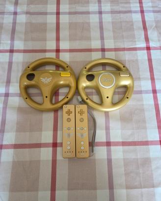 Telecomandi Motion Plus Zelda e 2 Volanti Oro Wii