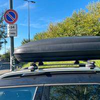 Box tetto auto 320L portatutto universale + barre