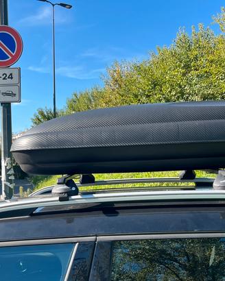 Box tetto auto 320L portatutto universale + barre