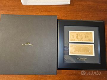 banconota 100 dollari USA oro 24k