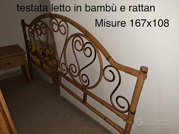 Testata letto bambù e rattan