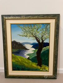 Dipinto con cornice in legno