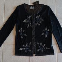 Cerimonia cardigan c/applicazioni nero