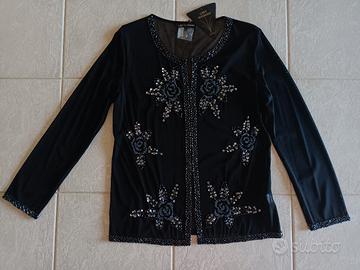 Cerimonia cardigan c/applicazioni nero