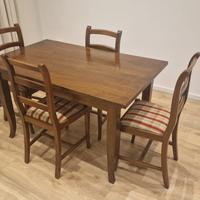 Set Tavolo in legno massello + 4 sedie