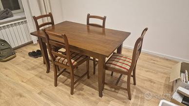 Set Tavolo in legno massello + 4 sedie