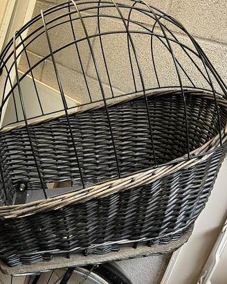 Cestino bici per cane/gatto in vimini