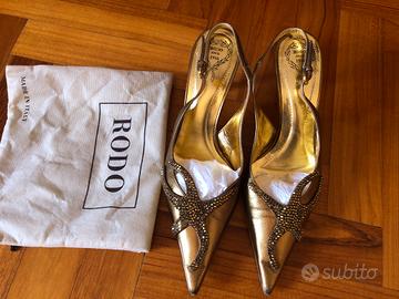 Scarpe décolleté dorate da cerimonia 38