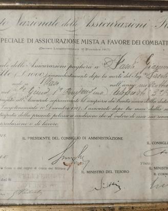 Cimelio storico con 5 firme d'eccellenza 