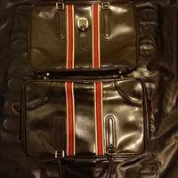 Valigia in pelle testa di moro vintage anni '70