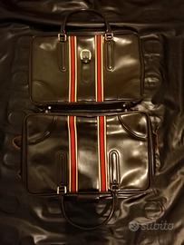 Valigia in pelle testa di moro vintage anni '70