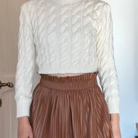 Maglione corto Made in Italy – panna/avorio