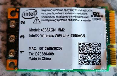 scheda wireless : Intel Wireless WiFi Link 4965AGN