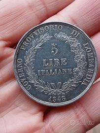 Moneta 5 lire 1848