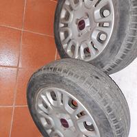  2 ruote complete di gomme cerchi e coppe mis