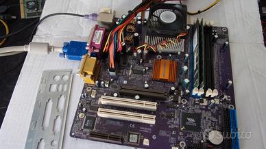 Scheda madre ECS Elitegroup K7VMM+ + CPU AMD ATHLO