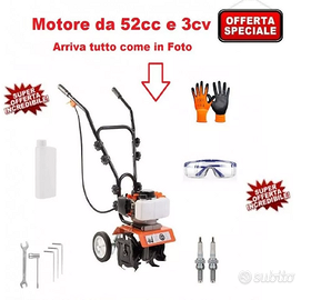 Motozappa 52cc raggio 30cm motocoltivatore