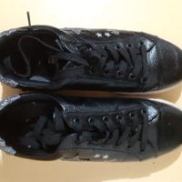 Sneakers caffènoir stelle in pelle  n. 39