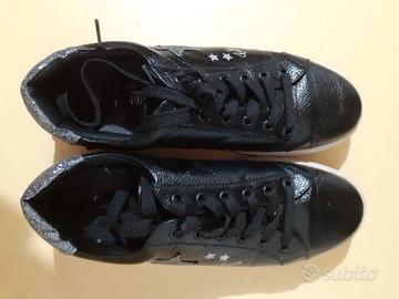 Sneakers caffènoir stelle in pelle  n. 39