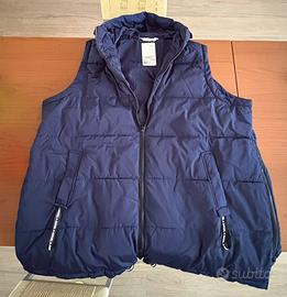 Gilet donna trapuntato blu con cappuccio taglia 64
